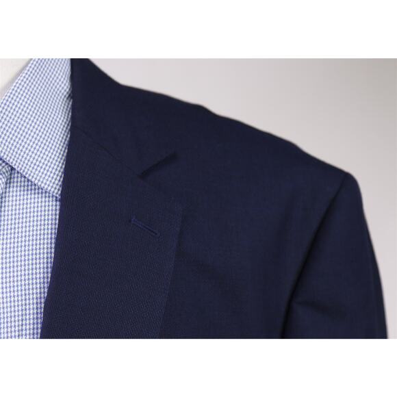 TM Lewin Navy Blue Woven Patch Pocket Wool Blazer Jacket 50R - Picture 4 of 10